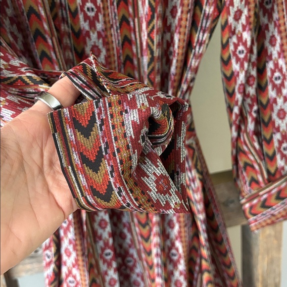 Lafayette 148 New York Coleen 100% Silk Kilim Print Maxi Dress Size 14 - Picture 6 of 8